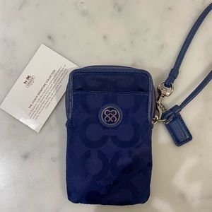 Blue Coach Wristlet